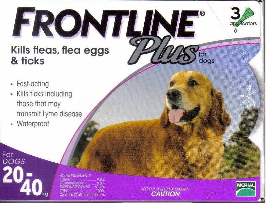 Frontline Plus for Dogs 45 88 lbs PURPLE 3 tubes 33.40